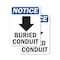 Signmission Buried Conduit (Down Arrow) Sign With Symbol, 7 in W x Rectangle, Vinyl Decal OS-2PACK-NS-D-710-V-10402 - alternate 1